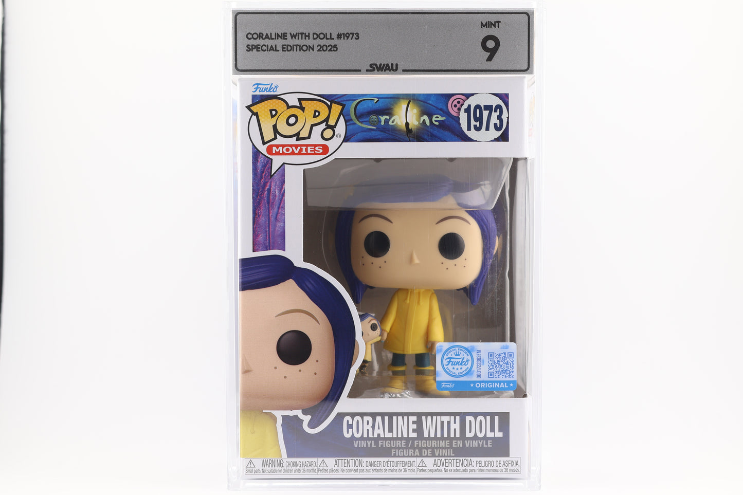 #1973 Coraline with Doll Horror Movies Graded and SWAU Encapsulated Funko Pop Grade 9