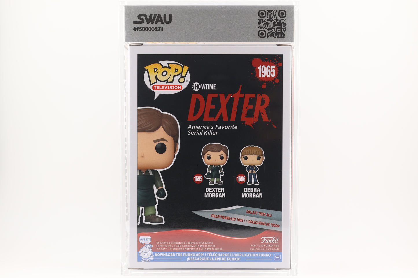 #1965 Dexter Morgan Horror Television Graded and SWAU Encapsulated Funko Pop Grade 8.5