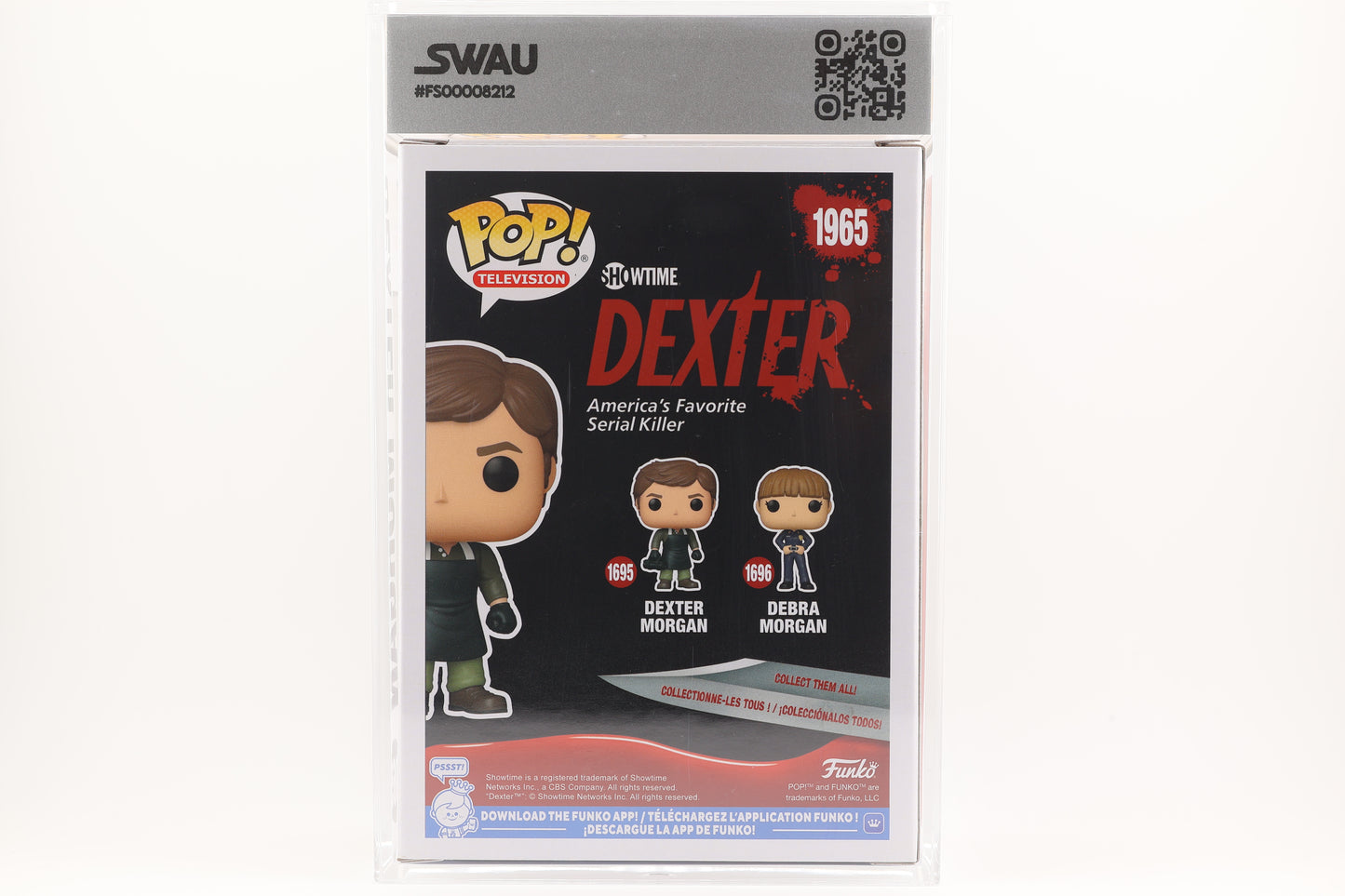 #1965 Dexter Morgan Horror Television Graded and SWAU Encapsulated Funko Pop Grade 8.5