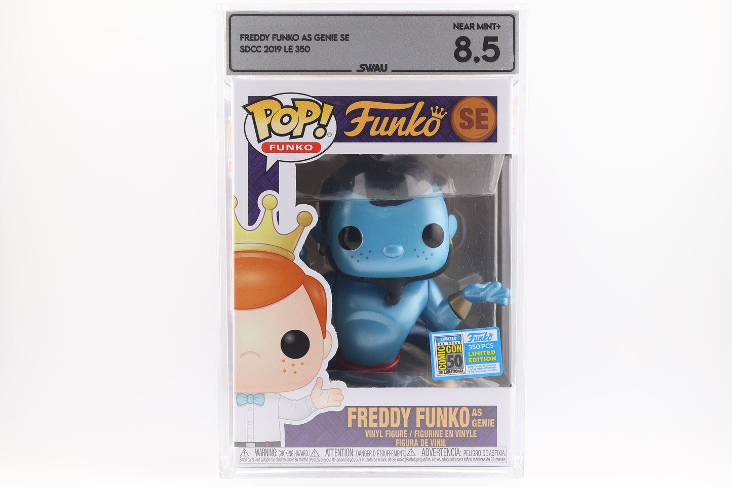 SE Freddy Funko as Genie 350 pcs LE SDCC 2019 Graded and SWAU Encapsulated Funko Pop Grade 8.5