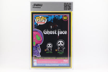 #1607 Ghost Face Blacklight Horror Movies Graded and SWAU Encapsulated Funko Pop Grade 8