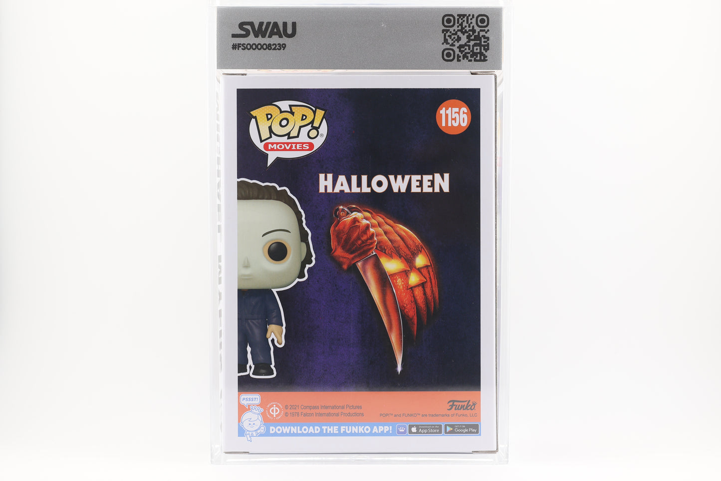 #1156 Michael Myers SIGNED by Chris Durand Horror Movies Graded and SWAU Encapsulated Funko Pop Grade 8, Auto Grade 9