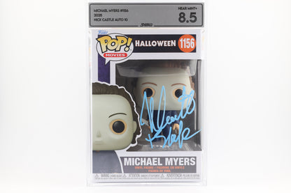 #1156 Michael Myers SIGNED by Nick Castle Horror Movies Graded and SWAU Encapsulated Funko Pop Grade 8.5, Auto Grade 10