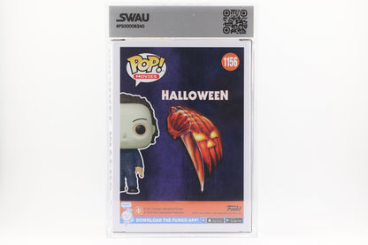 #1156 Michael Myers SIGNED by Nick Castle Horror Movies Graded and SWAU Encapsulated Funko Pop Grade 8.5, Auto Grade 10