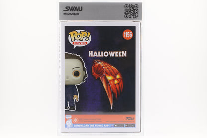 #1156 Michael Myers SIGNED by Nick Castle Horror Movies Graded and SWAU Encapsulated Funko Pop Grade 8, Auto Grade 10