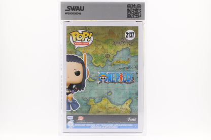 #2137 Nico Robin SIGNED by Stephanie Young One Piece Animation Graded and SWAU Encapsulated Funko Pop Grade 7, Auto Grade 10