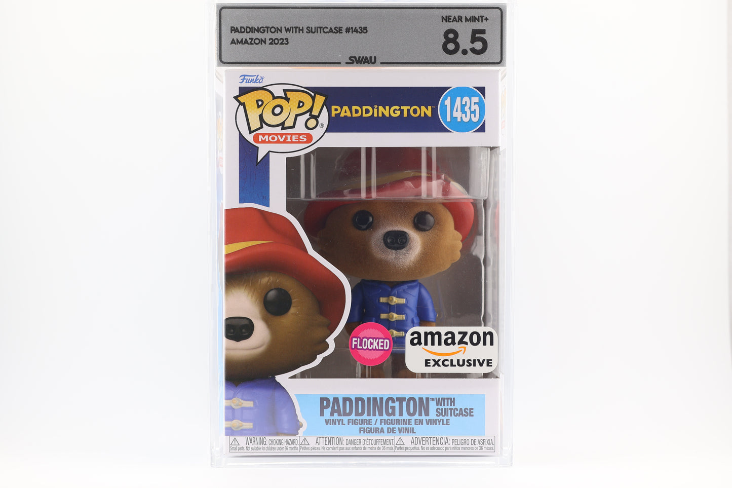 #1435 Paddington AMAZON FLOCKED Movies Graded and SWAU Encapsulated Funko Pop Grade 8