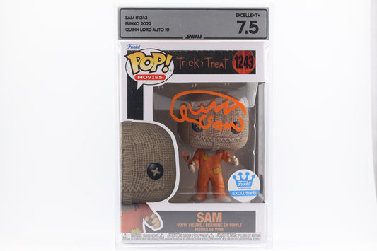 #1243 Sam SIGNED by Quinn Lord Horror Movies Graded and SWAU Encapsulated Funko Pop Grade 7.5, Auto Grade 10
