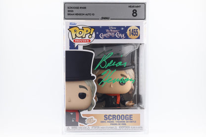 #1455 Scrooge SIGNED by Brian Henson The Muppets Christmas Carol Movies Graded and SWAU Encapsulated Funko Pop Grade 8, Auto Grade 10
