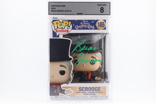 #1455 Scrooge SIGNED by Brian Henson The Muppets Christmas Carol Movies Graded and SWAU Encapsulated Funko Pop Grade 8, Auto Grade 10