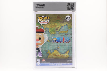 #2139 Vegapunk SIGNED by Kent Williams One Piece Animation Graded and SWAU Encapsulated Funko Pop Grade 7, Auto Grade 10