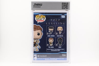 #1984 Yoo Jinho SIGNED by Justin Briner Solo Levelling Animation Graded and SWAU Encapsulated Funko Pop Grade 7.5, Auto Grade 10