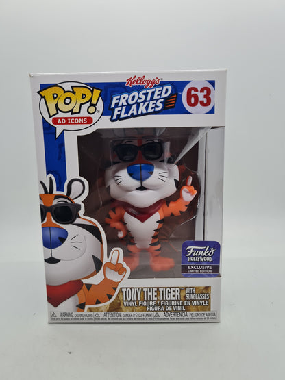 #63 Tony the Tiger with Sunglasses Kellogg's Frosted Flakes HOLLYWOOD Ad Icons Funko Pop