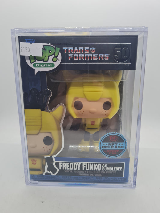 #50 Freddy Funko as Bumblebee NFT 2397pcs Transformers Funko Pop in Stack