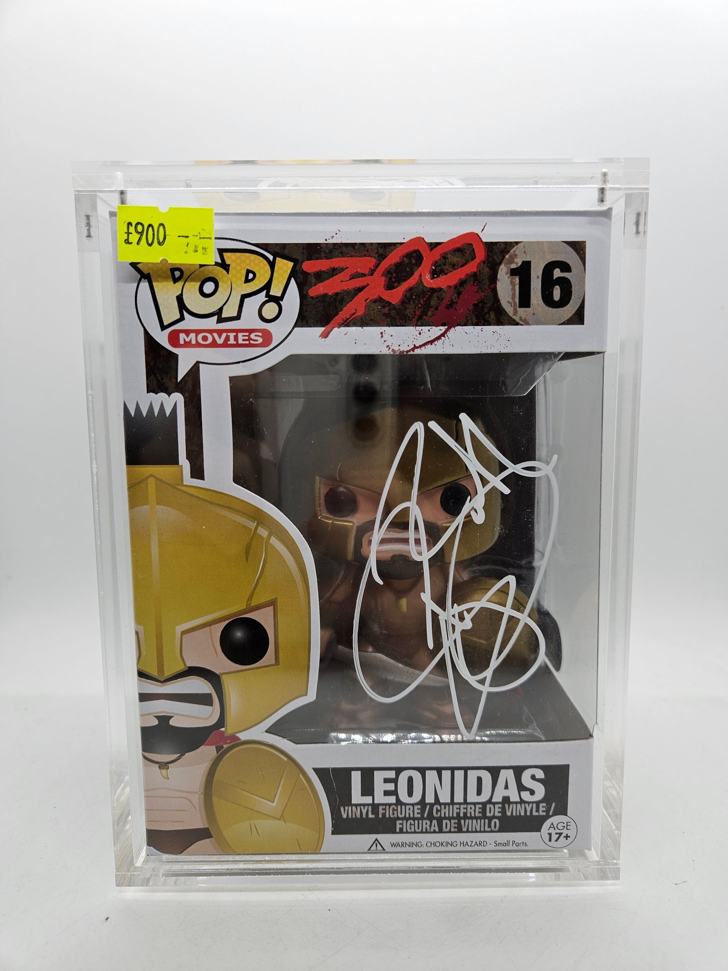 #16 Leonidas 300 SIGNED By Gerard Butler with COA Movies Funko Pop in Stack