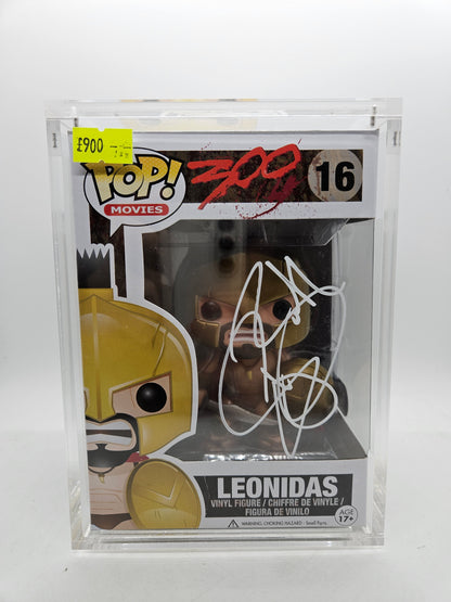 #16 Leonidas 300 SIGNED By Gerard Butler with COA Movies Funko Pop in Stack