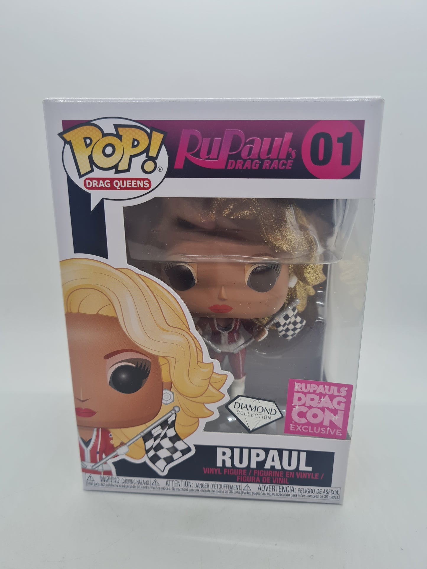 #01 RuPaul DIAMOND DRAG CON Drag Queen Drag Race Funko Pop in Stack