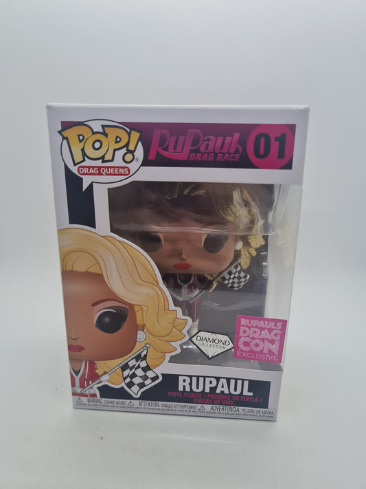 #01 RuPaul DIAMOND DRAG CON Drag Race Drag Queen Funko Pop in Stack