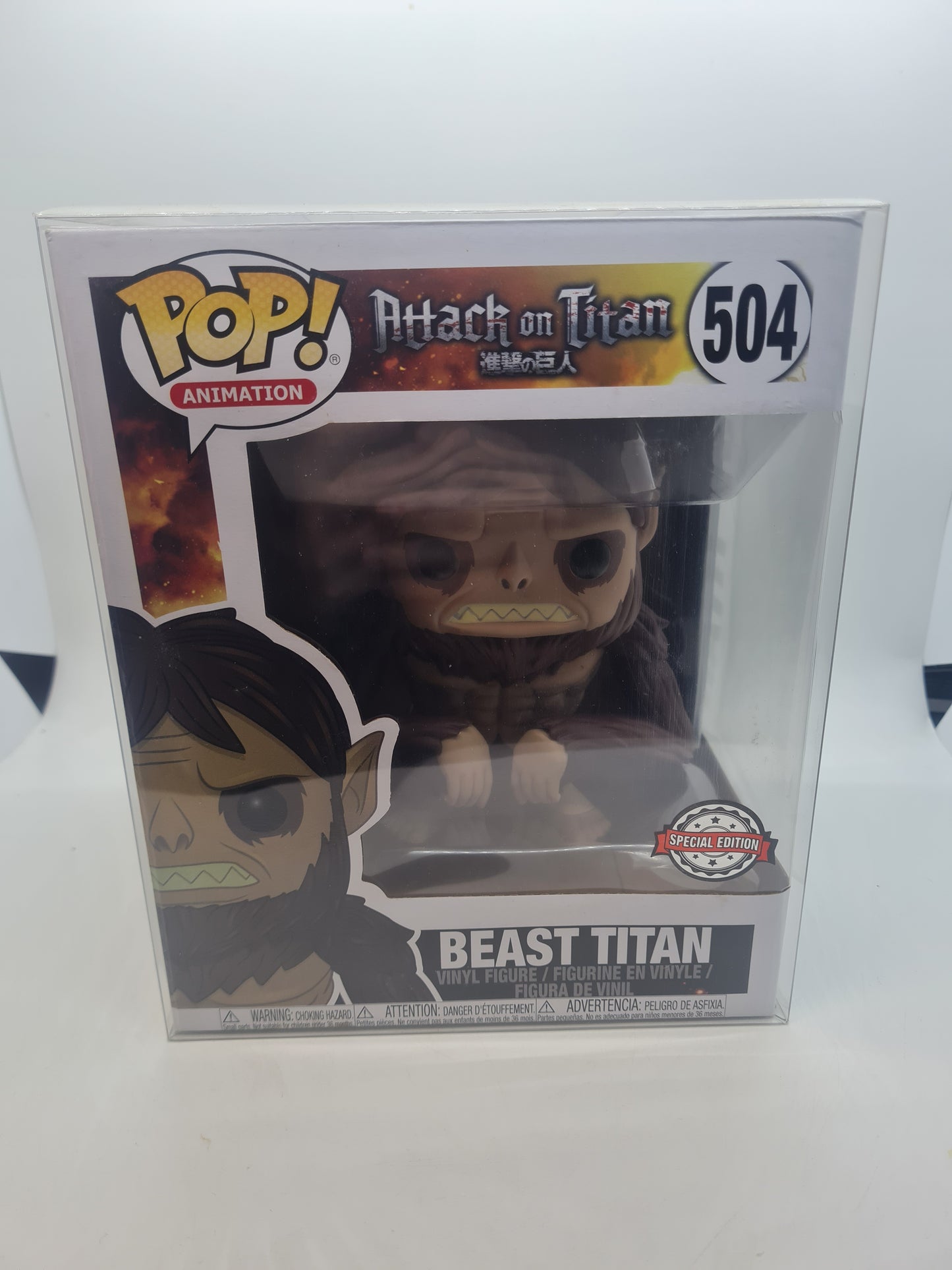 #504 Beast Titan Attack on Titan 6" Animation Funko Pop in Protector