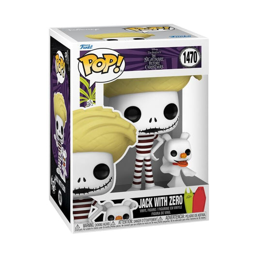 #1470 Jack Skellington with Zero Nightmare Before Christmas NBC Disney Funko Pop