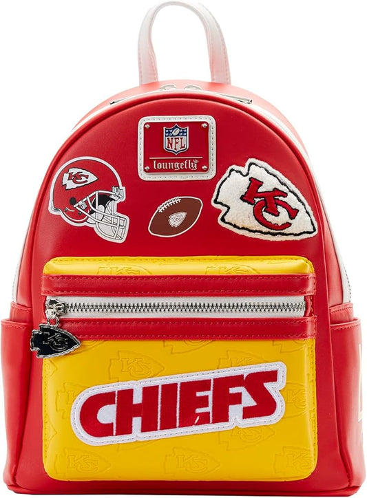 NFL Kansas City Chiefs Loungefly Backpack with Patches Football