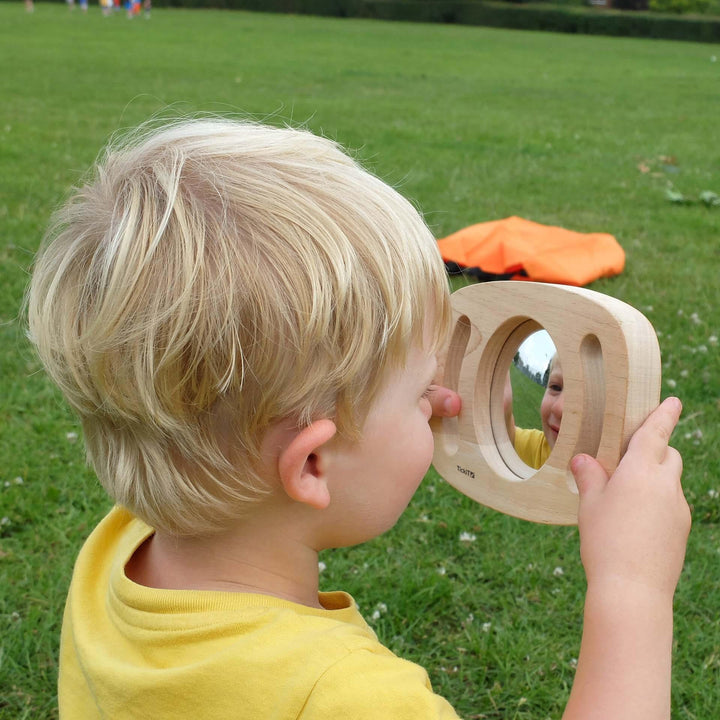 Easy Hold Convex / Concave Mirror Wooden Hand Held Tender Leaf