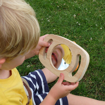 Easy Hold Convex / Concave Mirror Wooden Hand Held Tender Leaf