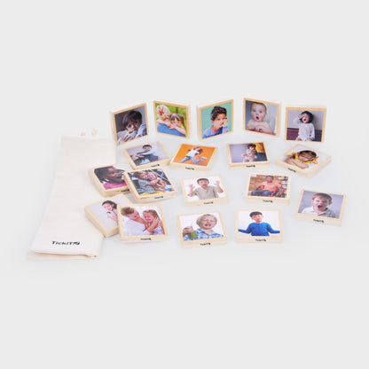 My Emotions Wooden Picture Tiles 18 Pack TickIt