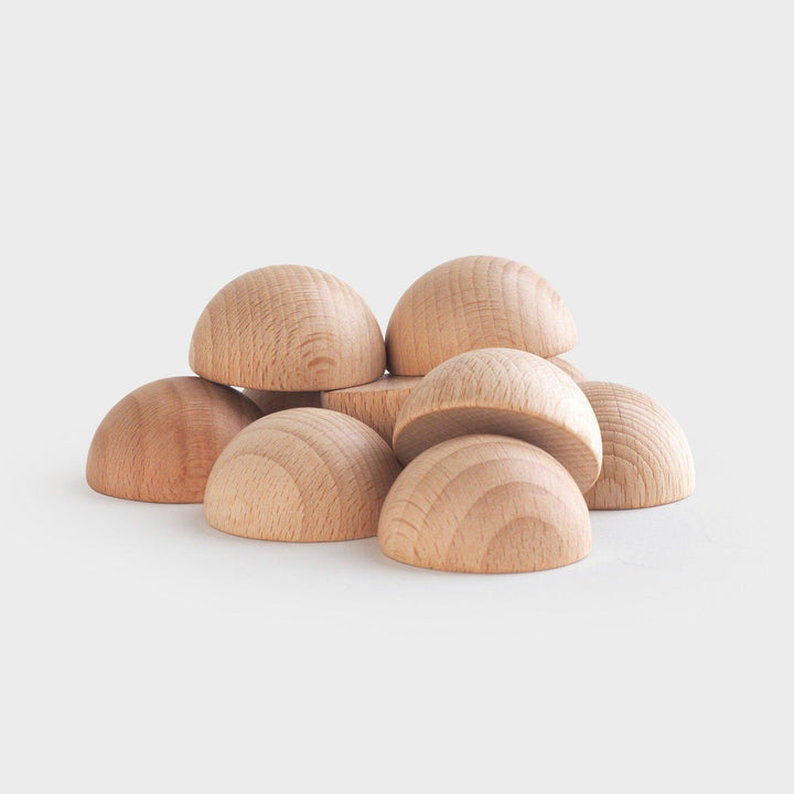 Natural Wooden Semispheres 10 Pack 40mm TickIt Loose Parts