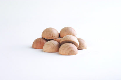 Natural Wooden Semispheres 40mm Pack of 10 TickIt