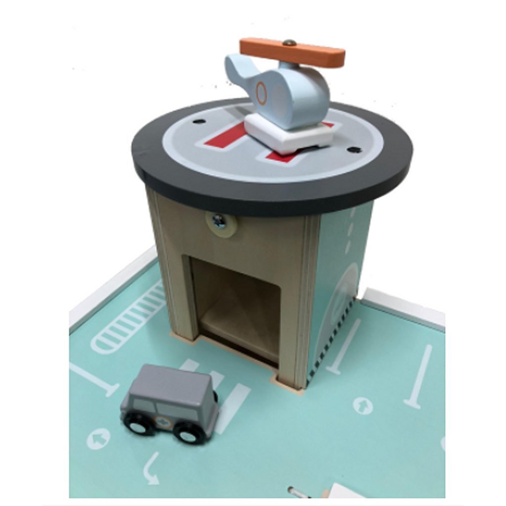 Car Garage with Car Wash, Petrol Pump, and Lift Wooden Studio Circus