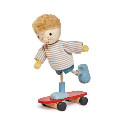Edward and Skateboard Tender Leaf Toys Wooden Doll 1:12 Scale