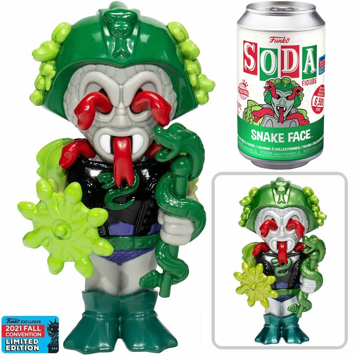 Snake Face MOTU Funko Soda International 6,500 PC LE CHANCE OF CHASE! 2021 FALL CONVENTION