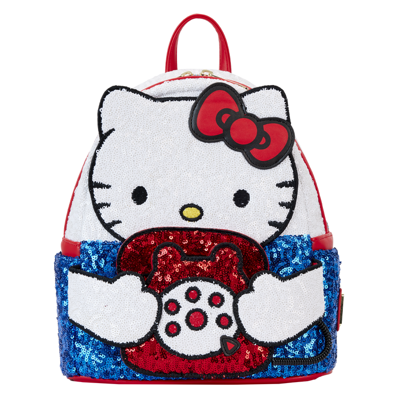 Sanrio Exclusive Hello Kitty 50th Anniversary Phone Sequin Cosplay Mini Backpack Loungefly