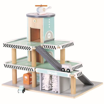 Car Garage with Car Wash, Petrol Pump, and Lift Wooden Studio Circus