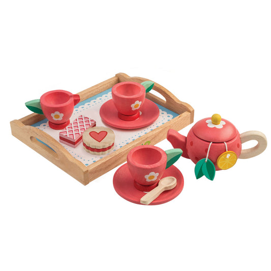 Tea Tray Set Play Food Tender Leaf Toys