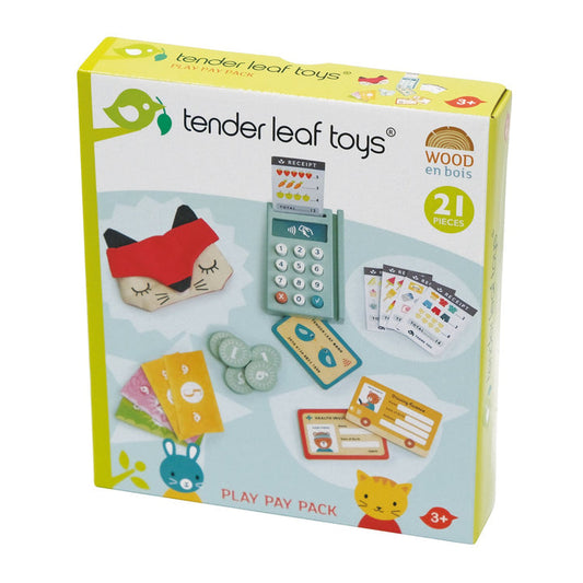 Play Pay Pack with Pretend Money and Card Machine Tender Leaf Toys