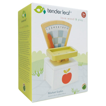 Market Scales Wooden General Store Accessories Play Food Tender Leaf Toys