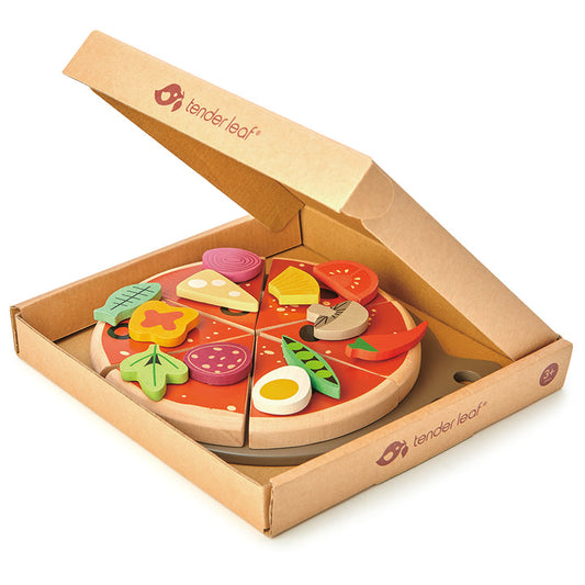 Pizza Party Wooden Food Takeaway Tender Leaf Toys