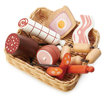 Charcuterie Market Basket Tender Leaf Toys Wooden Play Food