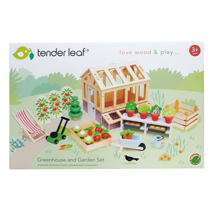 Greenhouse and Garden Set for Dolls House Tender Leaf Toys 1:12 Scale