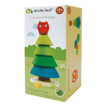 Stacking Fir Tree Tender Leaf Toys Wooden Discovery and Balance Toy