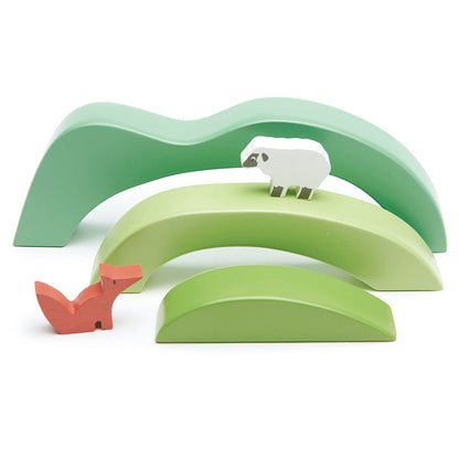 Green Hills View Wooden Stacking Toy Tender Leaf Toys