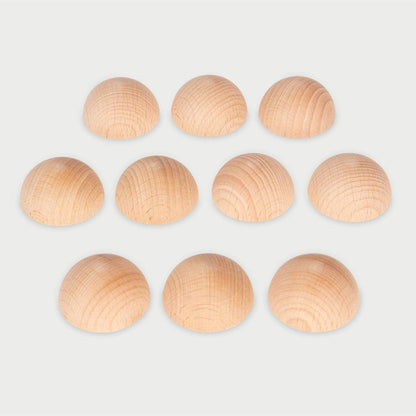 Natural Wooden Semispheres 10 Pack 40mm TickIt Loose Parts