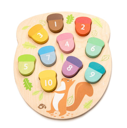 How Many Acorns? Wooden Number Jigsaw Puzzle Tender Leaf Toys