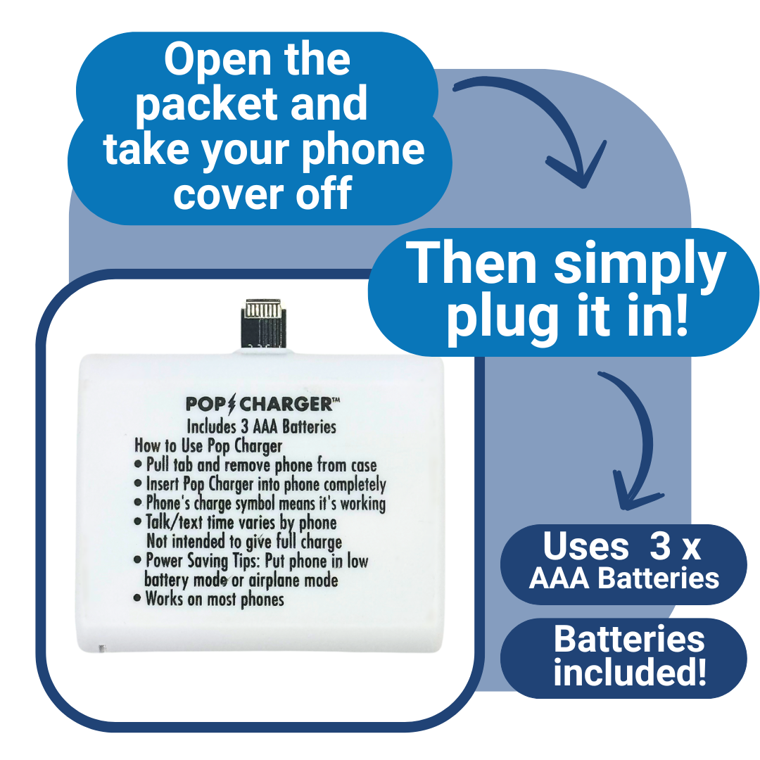 Pop Charger- iPhone | Emergency Phone Charger