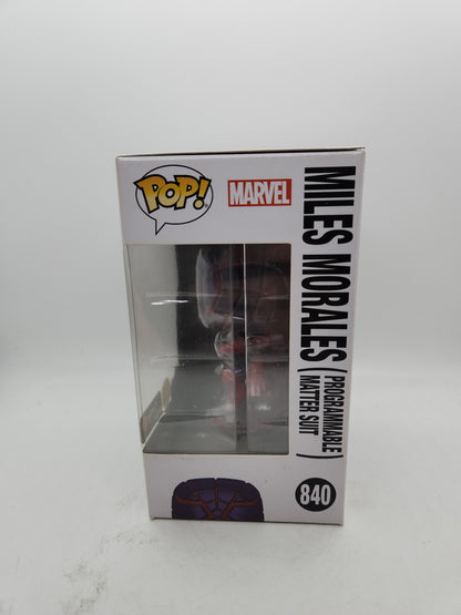 #840 Miles Morales (Programmable Matter Suit) GAMESTOP EXCLUSIVE GLOW Spider-Man Marvel Funko Pop