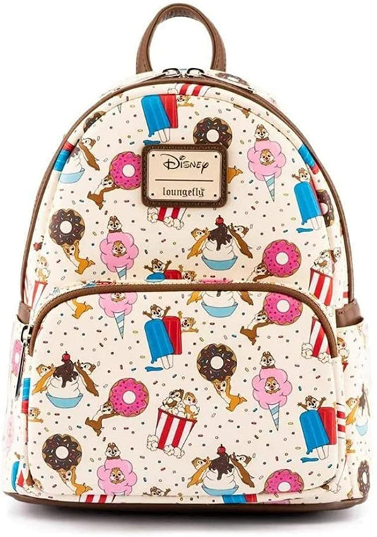 Chip and Dale Snacks AOP Disney Loungefly Mini Backpack