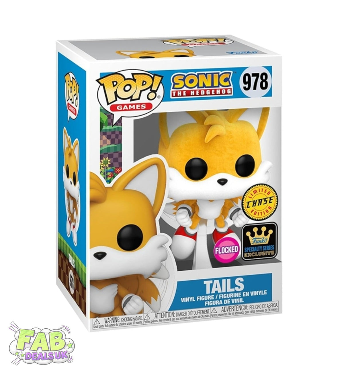 #978 Tails FUNKO EXCLUSIVE FLOCKED CHASE  Sonic The Hedgehog Games Funko Pop
