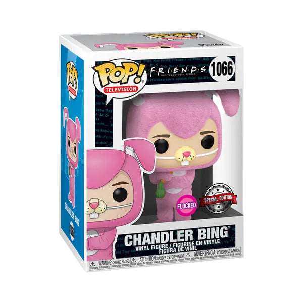 #1066 Chandler Bing Bunny FLOCKED Friends Television Funko Pop
